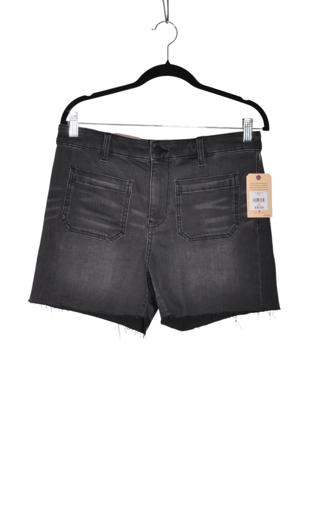 FAR WEST Women Denim Shorts Regular fit in Black - Size 12 | 11.19 $ KOOP