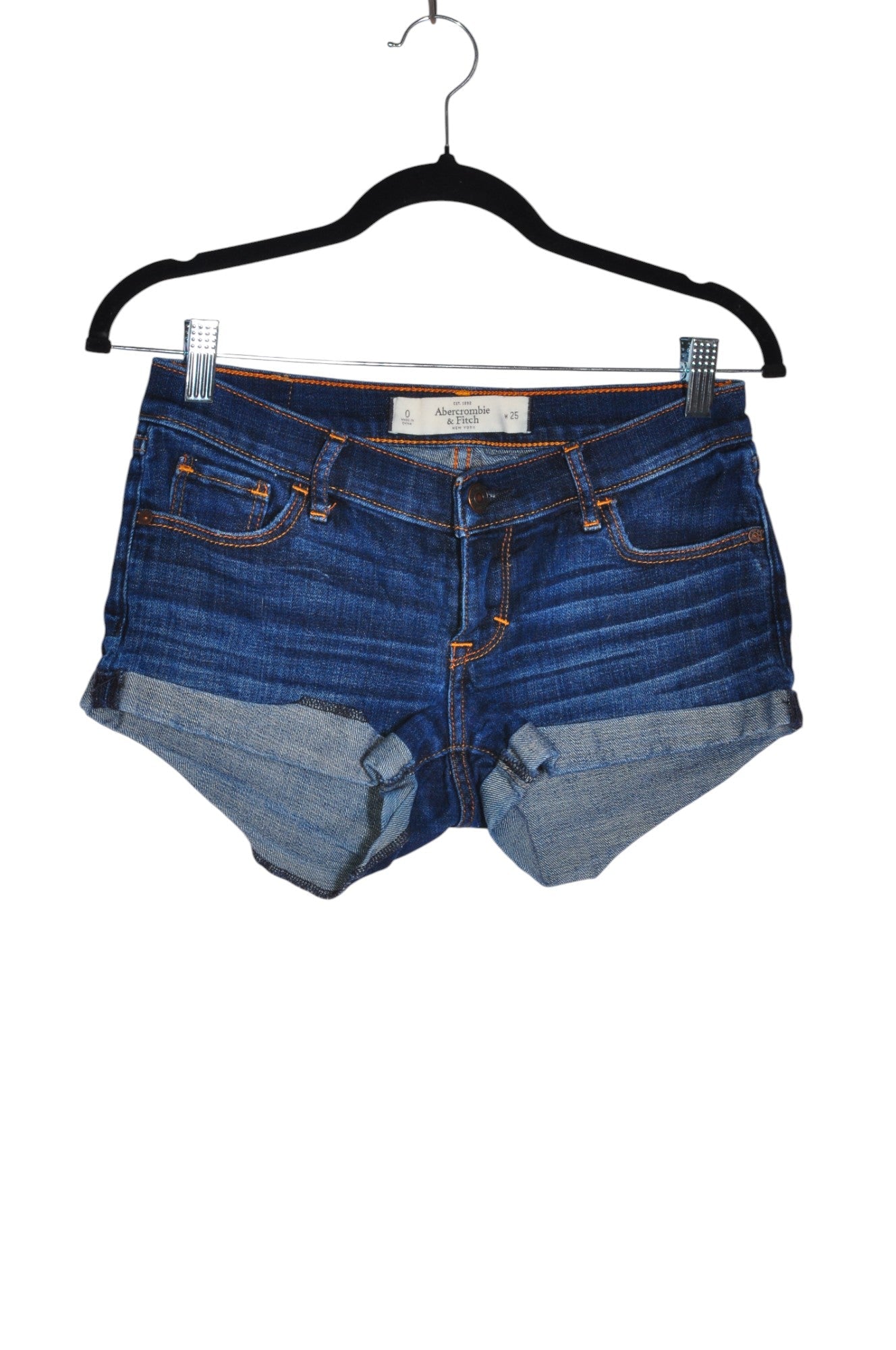 ABERCROMBIE & FITCH Women Denim Shorts Regular fit in Blue - Size 25 | 26.5 $ KOOP
