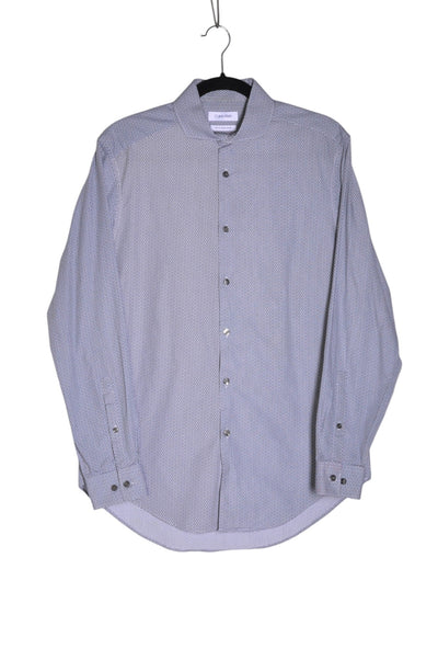 CALVIN KLEIN Men Button Down Tops Regular fit in Gray - Size L | 39.99 $ KOOP