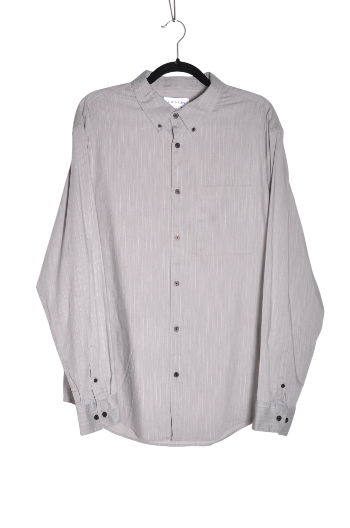 CALVIN KLEIN Men Button Down Tops Regular fit in Gray - Size L | 39.99 $ KOOP