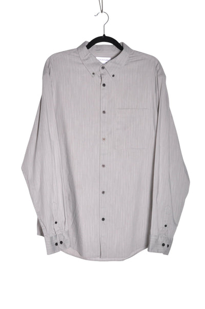 CALVIN KLEIN Men Button Down Tops Regular fit in Gray - Size L | 39.99 $ KOOP