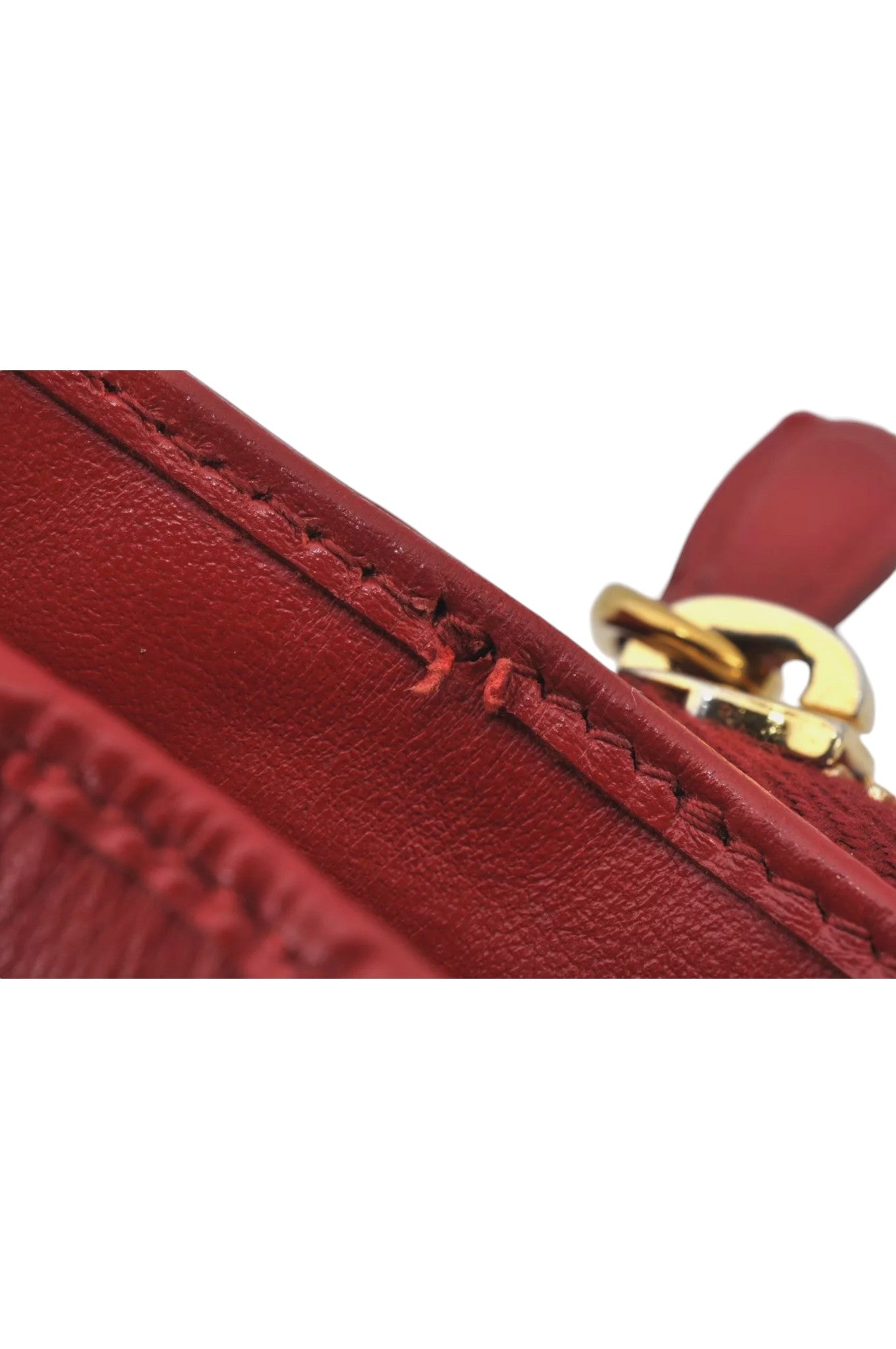 PRADA Vintage Leather Bifold Wallet Purse Red 8173K