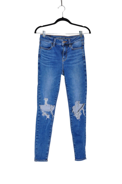 AMERICAN EAGLE Women Straight-Legged Jeans Regular fit in Blue - Size 4 | 27.8 $ KOOP