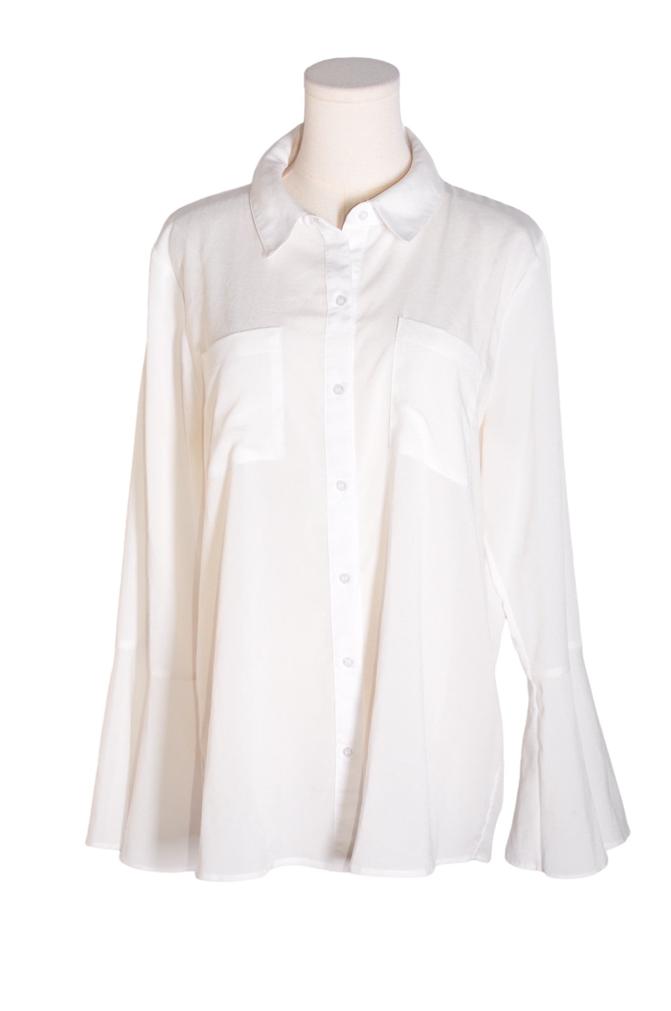 CALVIN KLEIN Women Button Down Tops Regular fit in White - Size L | 21.5 $ KOOP