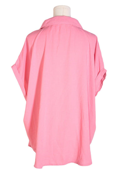 SHEIN Women Button Down Tops Regular fit in Pink - Size 4XL | 9.99 $ KOOP