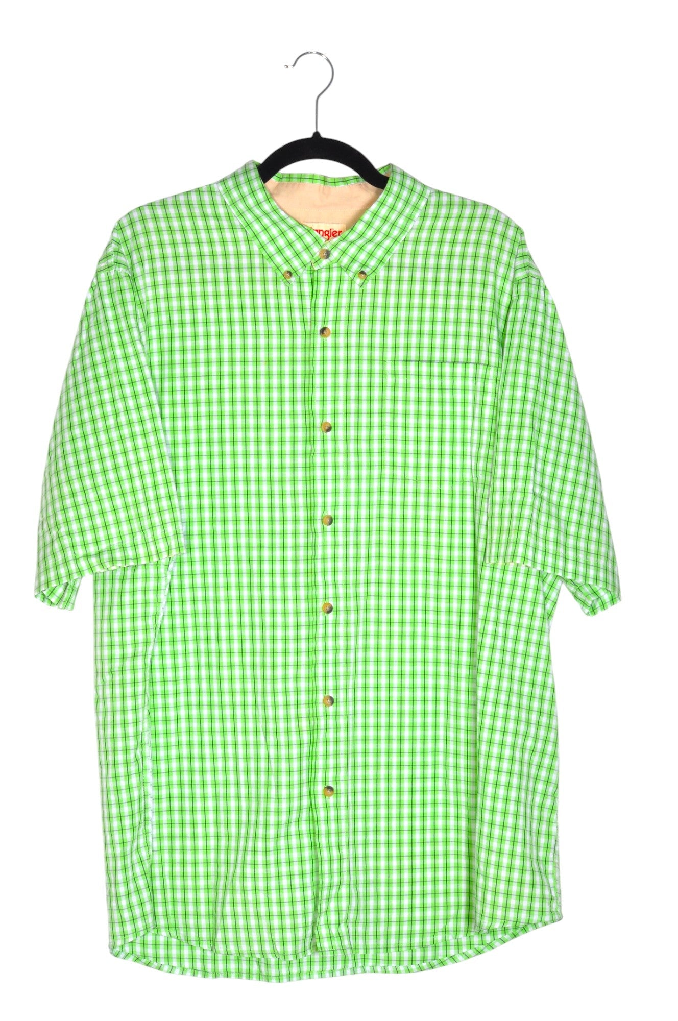 WRANGLER Men Button Down Tops Regular fit in Green - Size XL | 22.2 $ KOOP