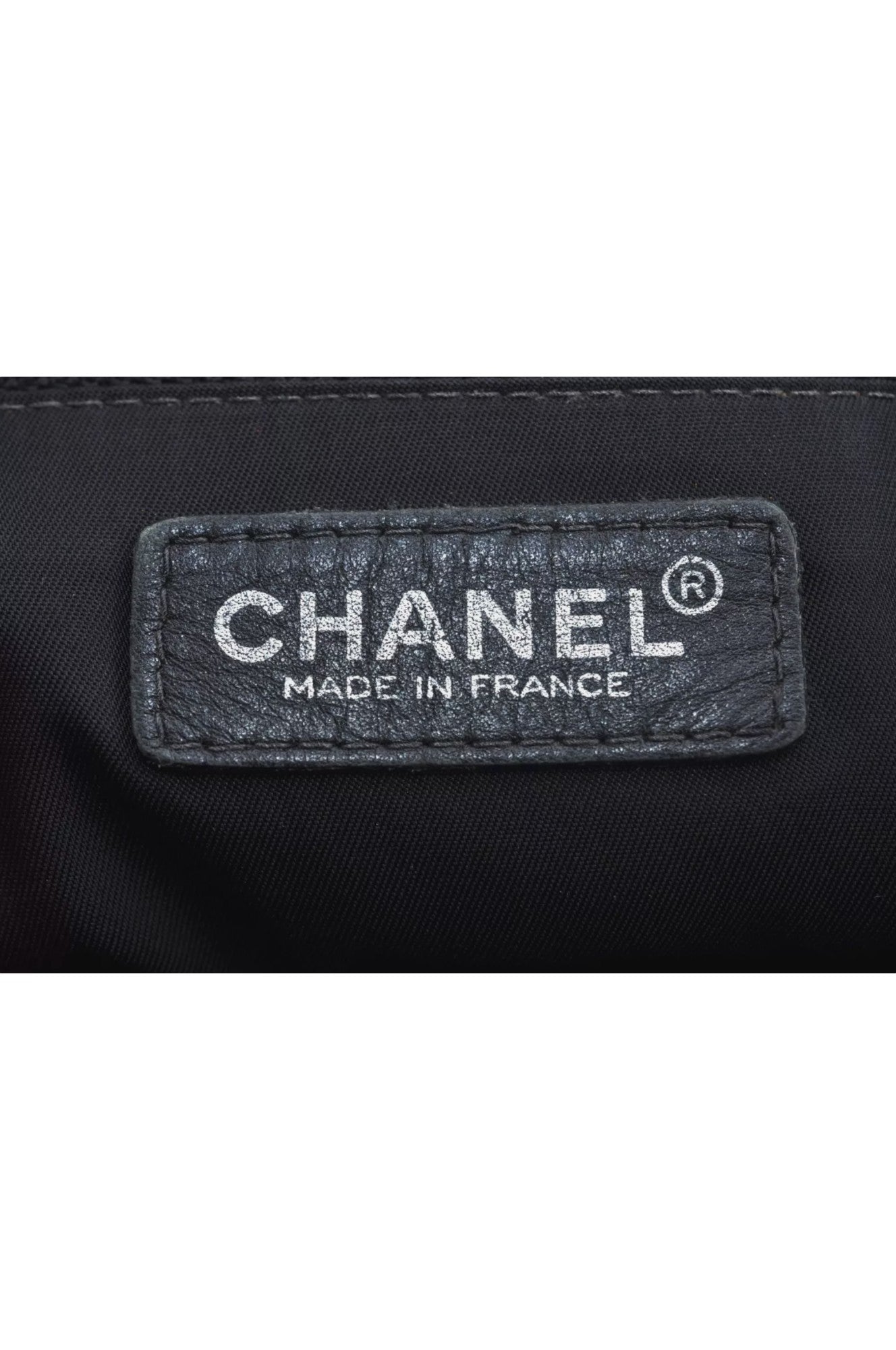 CHANEL New Travel Line Vintage Tote Bag Nylon Leather Black Junk 1911J