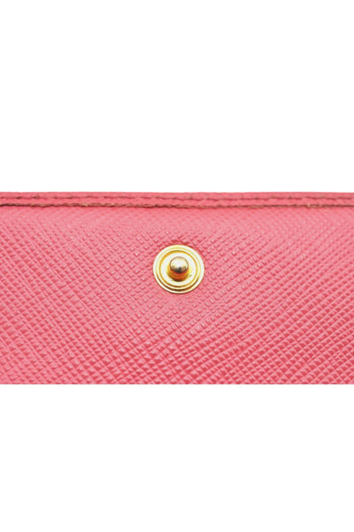 PRADA Vintage Saffiano Multic Leather Trifold Wallet Purse Pink 8195K