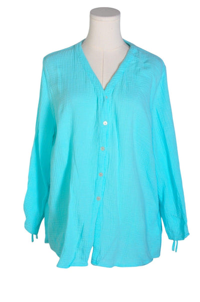 FOXCROFT Women Button Down Tops Regular fit in Blue - Size XL | 29.99 $ KOOP