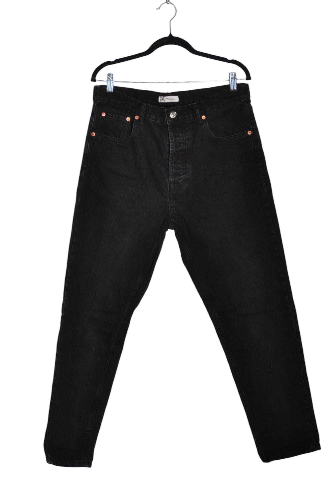 ZARA Women Straight-Legged Jeans Regular fit in Black - Size 34 | 16 $ KOOP