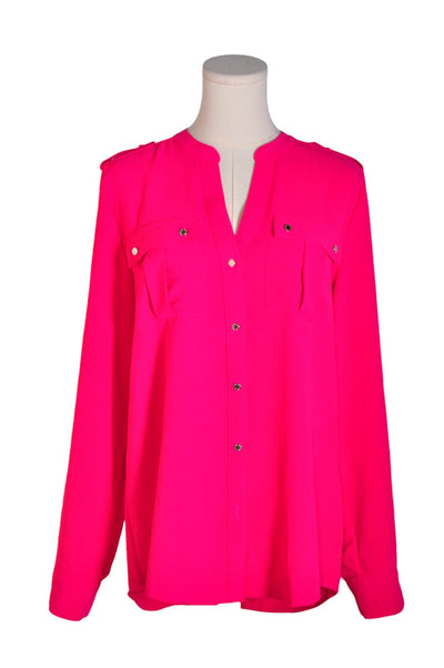 CALVIN KLEIN Women Button Down Tops Regular fit in Pink - Size M | 32.29 $ KOOP