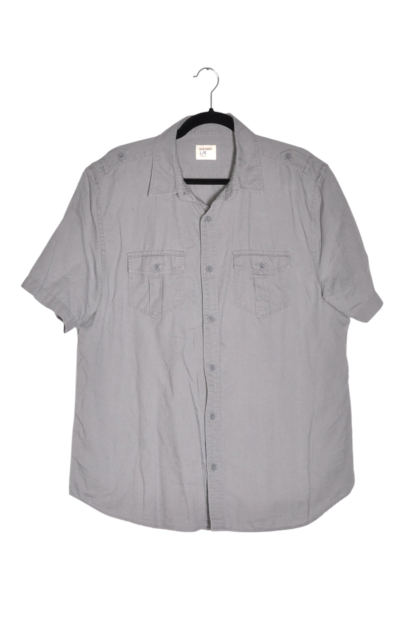 OLD NAVY Men Button Down Tops Regular fit in Gray - Size L | 13.99 $ KOOP