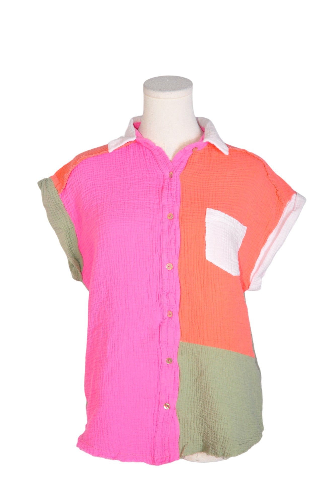 GEEGEE Women Button Down Tops Regular fit in Pink - Size S | 9.99 $ KOOP