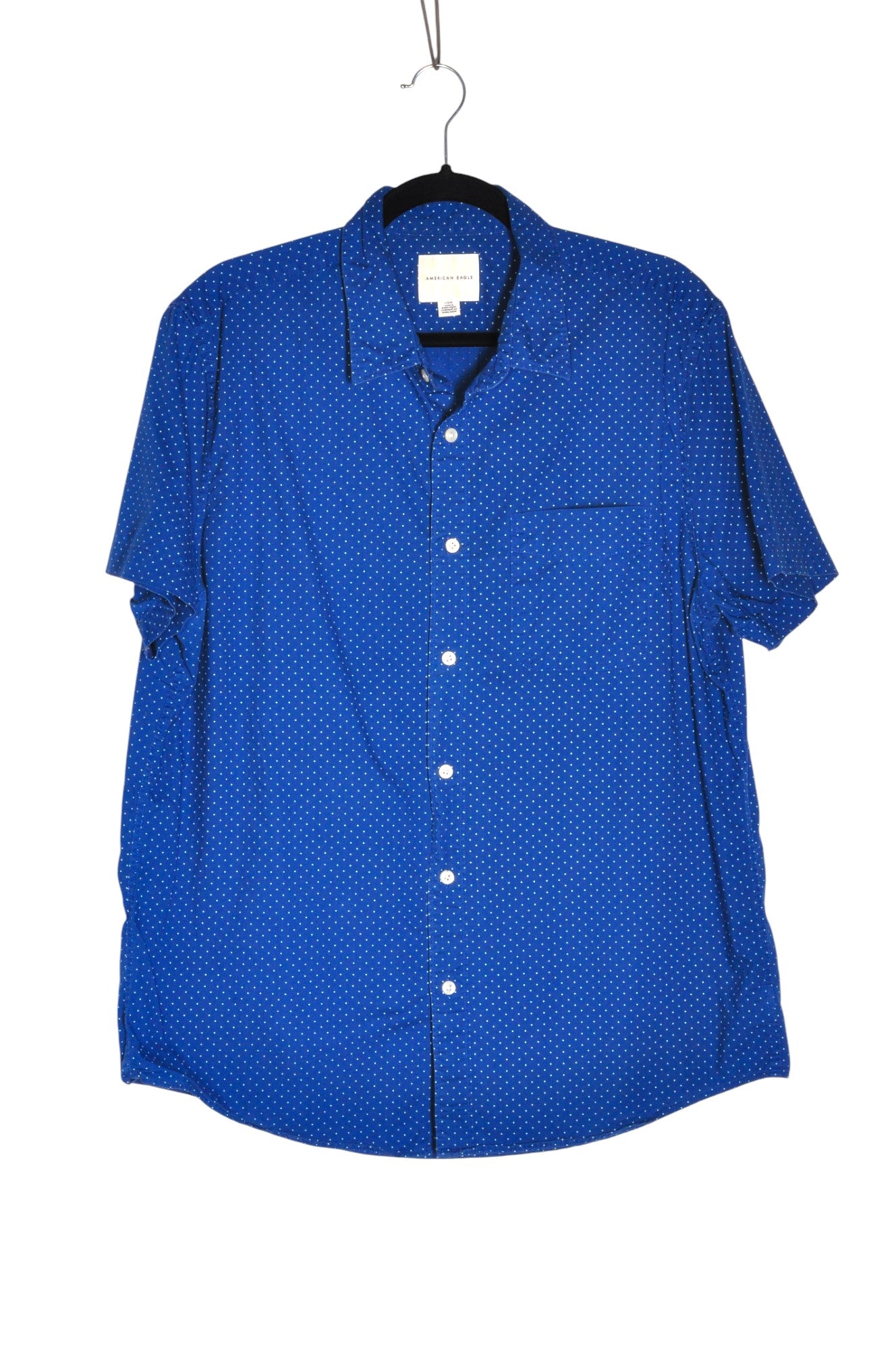 AMERICAN EAGLE Men Button Down Tops Regular fit in Blue - Size L | 18.99 $ KOOP