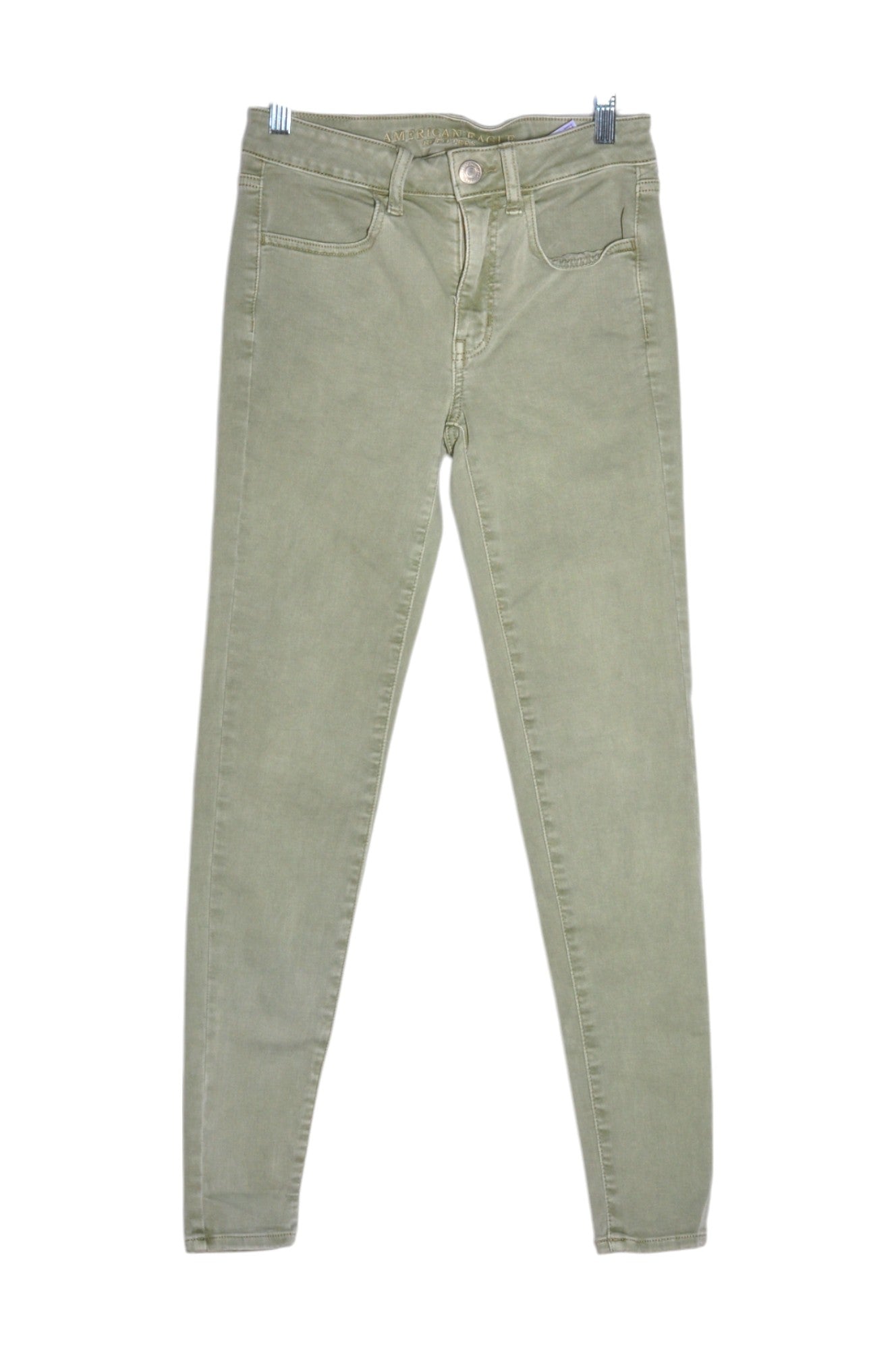 AMERICAN EAGLE Women Straight-Legged Jeans Regular fit in Green - Size 4 | 25.29 $ KOOP