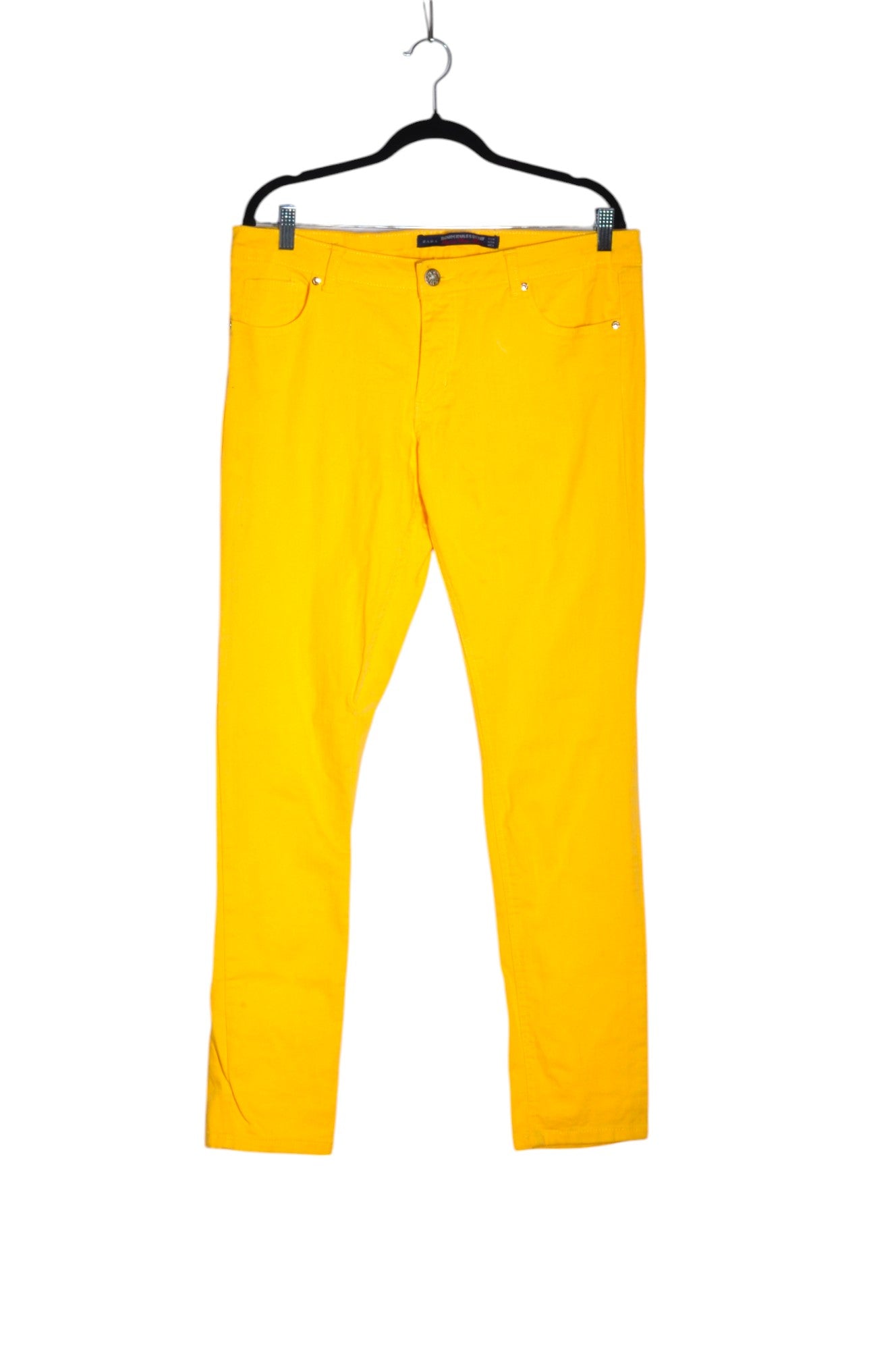 ZARA Women Straight-Legged Jeans Regular fit in Yellow - Size 16 | 16 $ KOOP