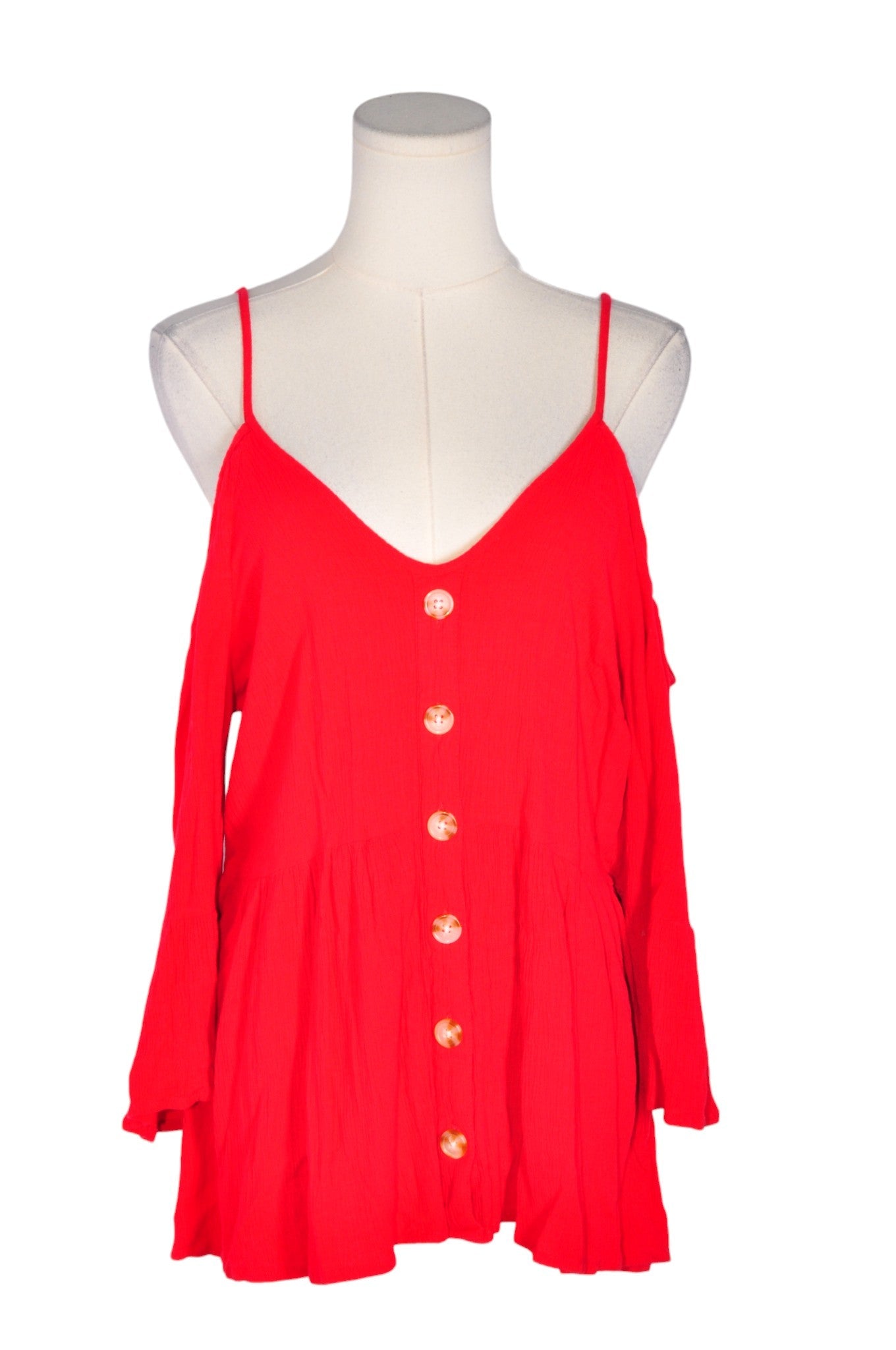 TORRID Women Button Down Tops Regular fit in Red - Size 1X | 14.5 $ KOOP