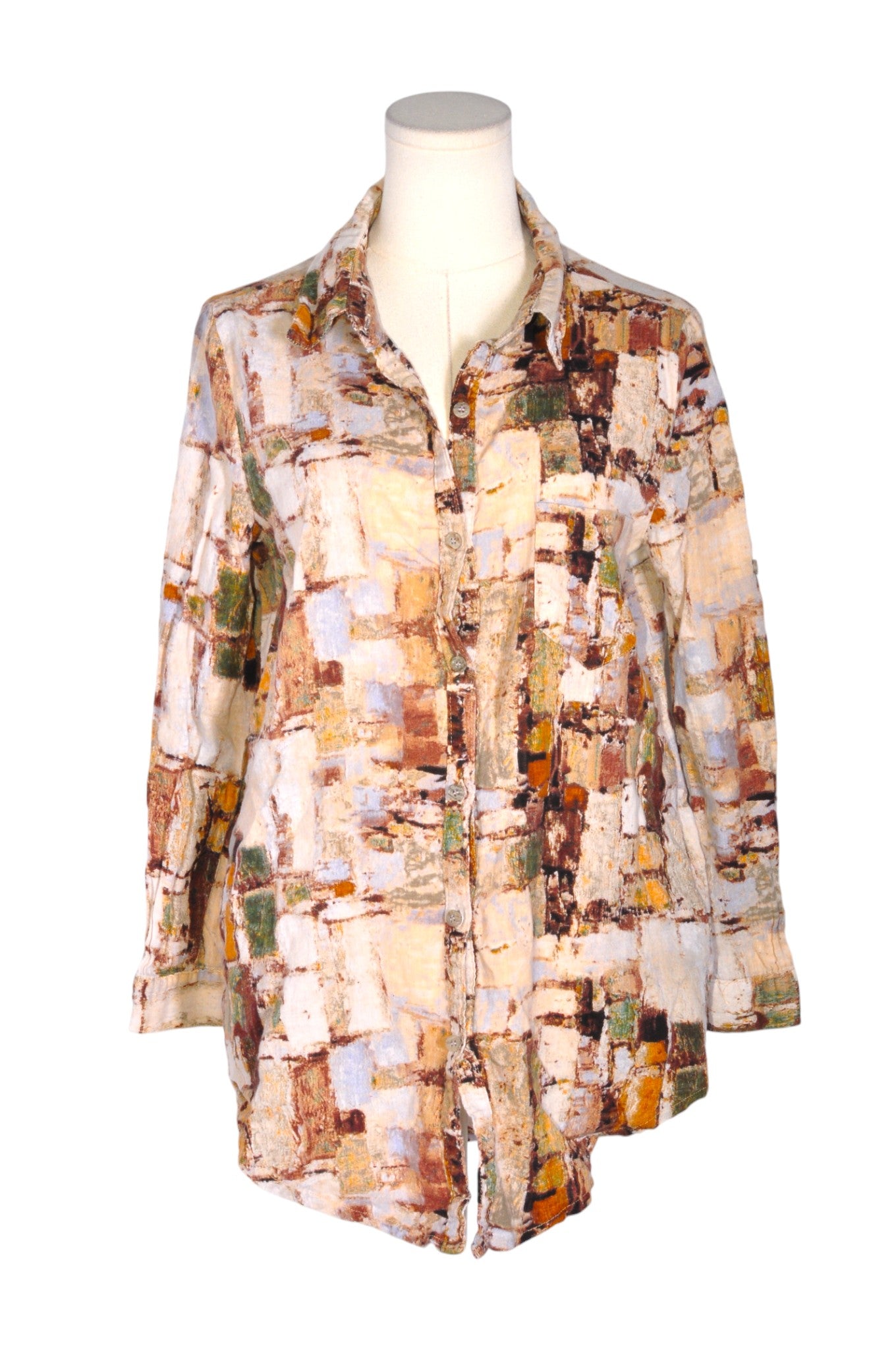 UNBRANDED Women Button Down Tops Regular fit in Brown - Size 44 | 9.99 $ KOOP