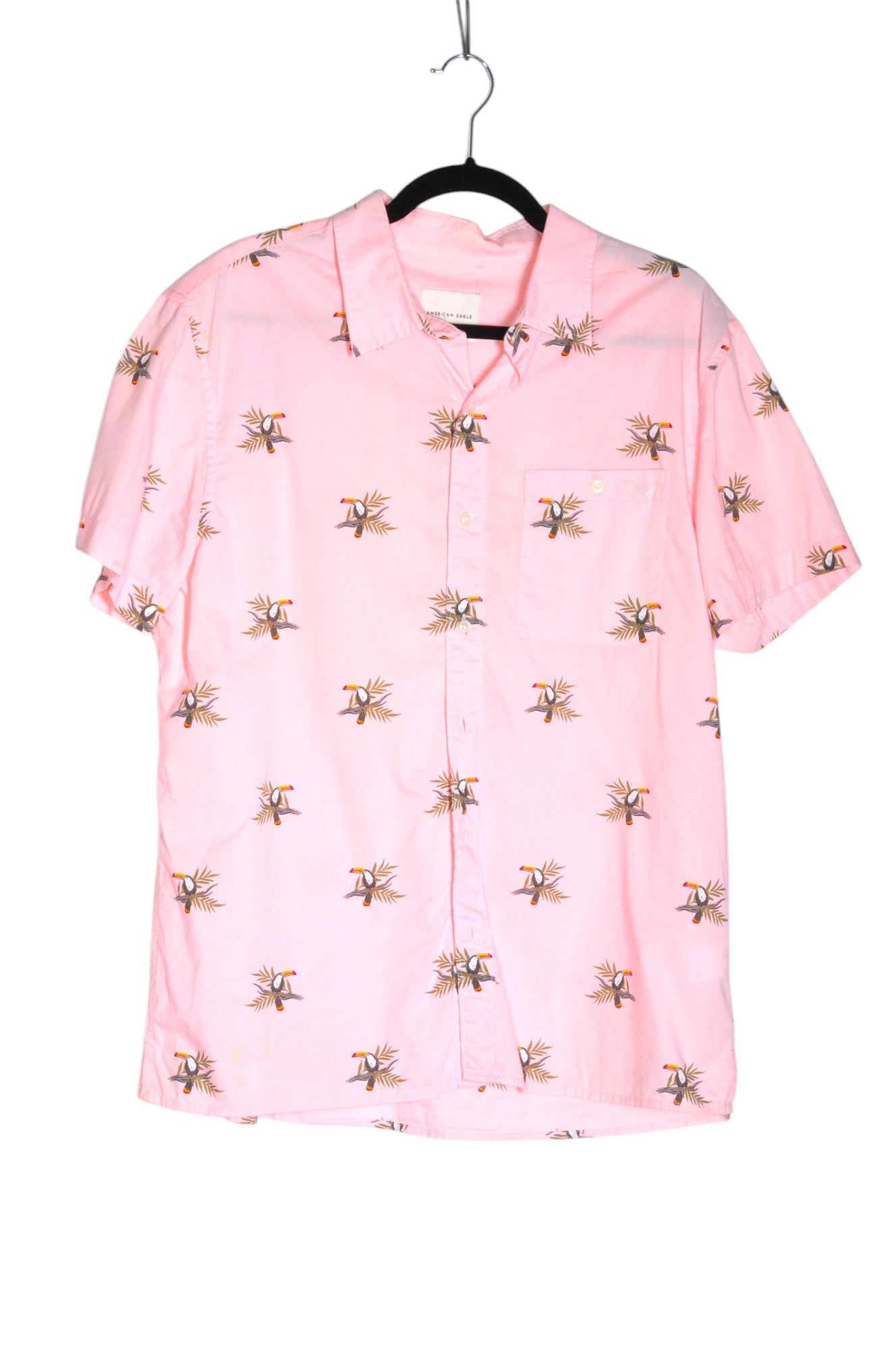 AMERICAN EAGLE Men Button Down Tops Regular fit in Pink - Size L | 18.99 $ KOOP