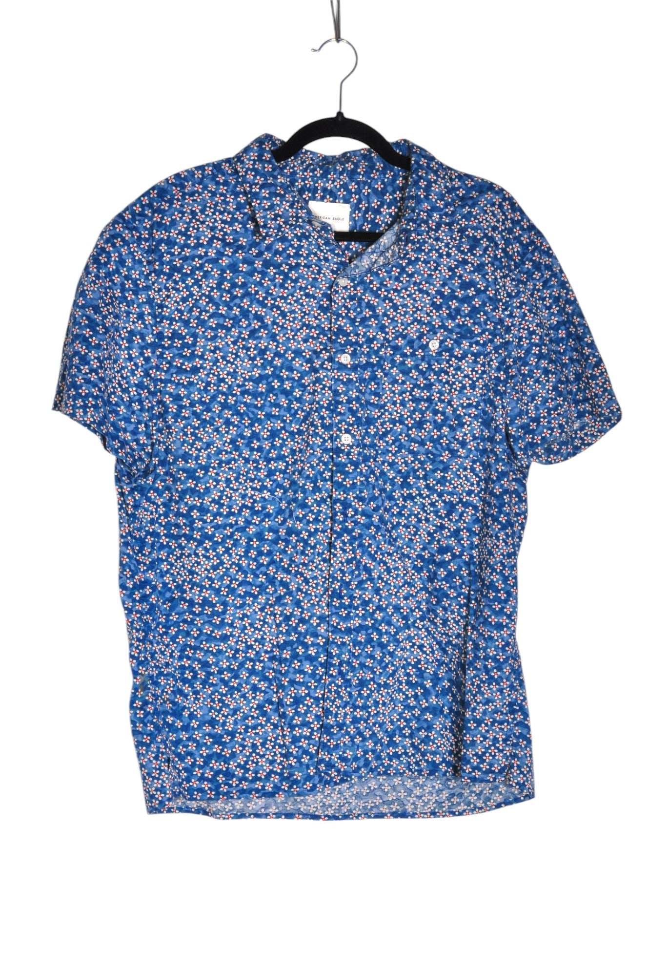 AMERICAN EAGLE Men Button Down Tops Regular fit in Blue - Size L | 18.99 $ KOOP