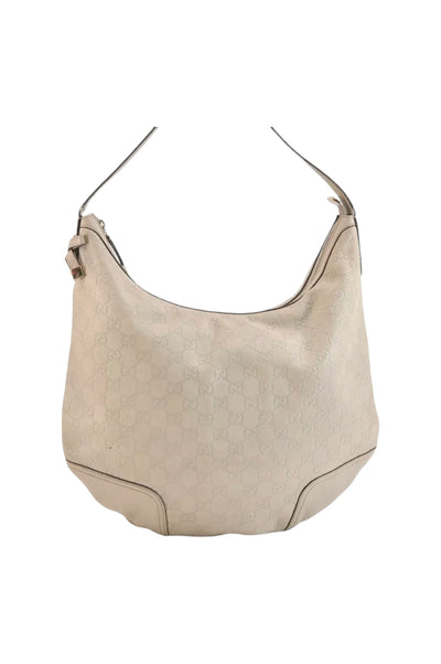 GUCCI Princy Guccissima GG Leather Shoulder Bag 162882 White 7406K