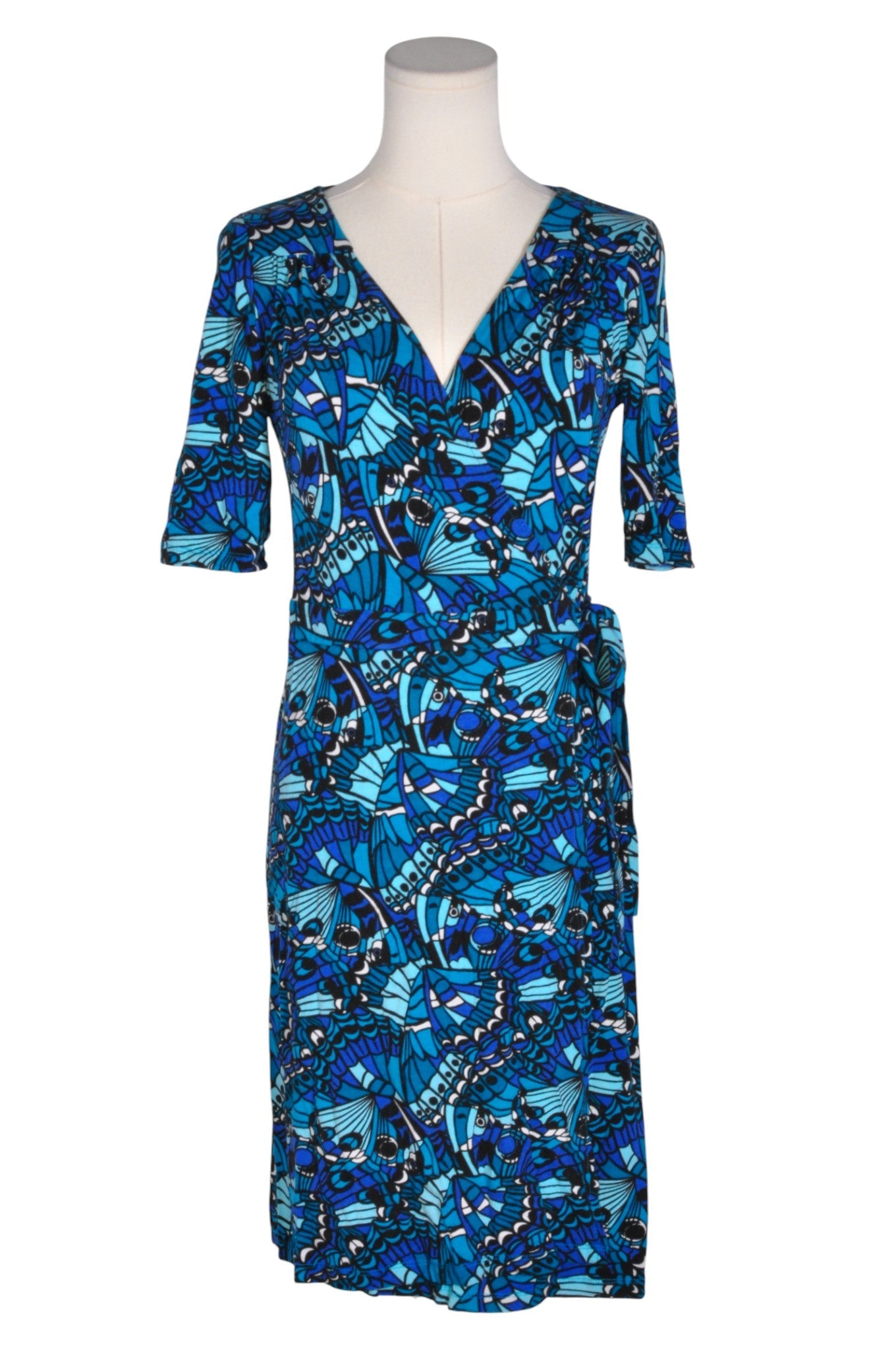 H&M Women Wrap Dresses Regular fit in Blue - Size 12 | 14.29 $ KOOP
