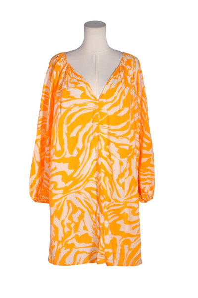 H&M Women Drop Waist Dresses Regular fit in Orange - Size L | 14.29 $ KOOP