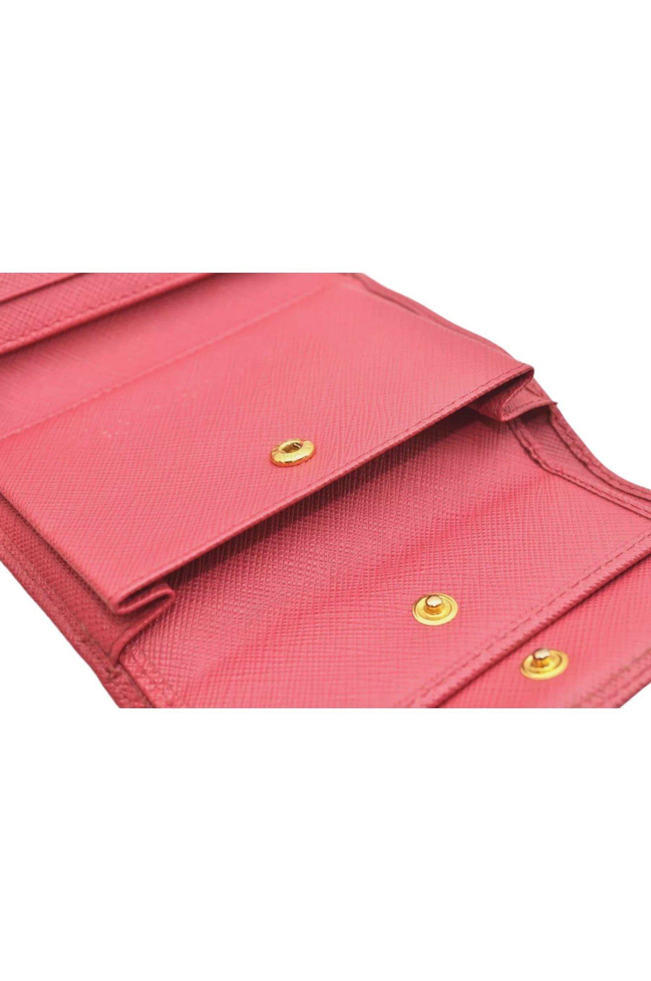 PRADA Vintage Saffiano Multic Leather Trifold Wallet Purse Pink 8195K