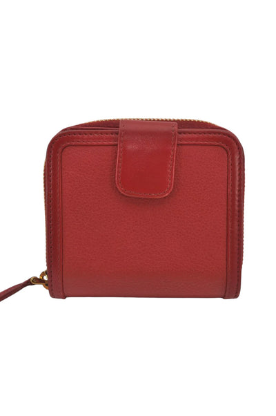 PRADA Vintage Leather Bifold Wallet Purse Red 8173K