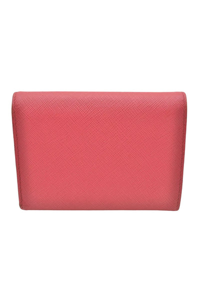 PRADA Vintage Saffiano Multic Leather Trifold Wallet Purse Pink 8195K