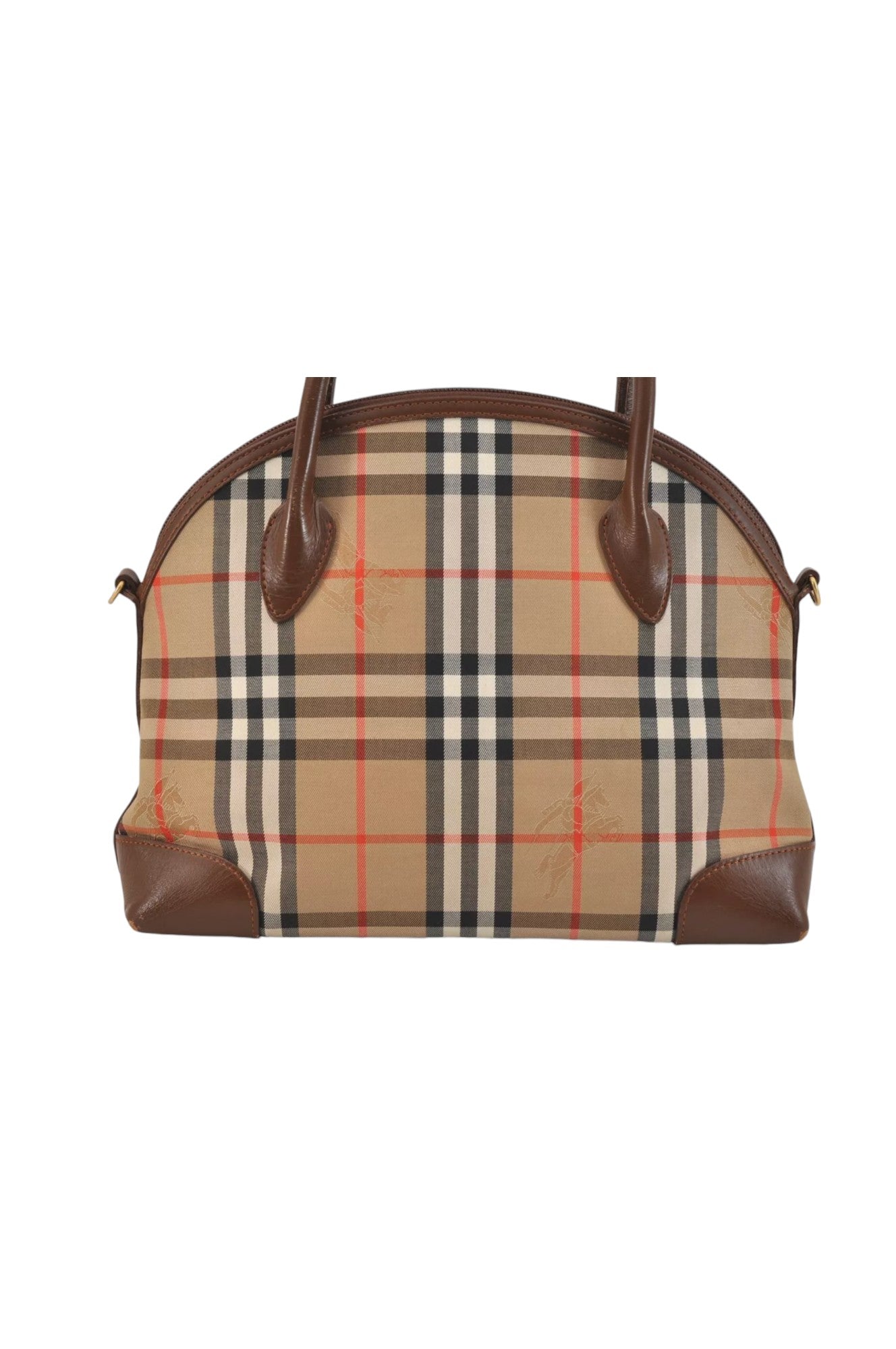 Burberry Nova Check Canvas Leather 2Way Hand Bag Beige Junk 8455K