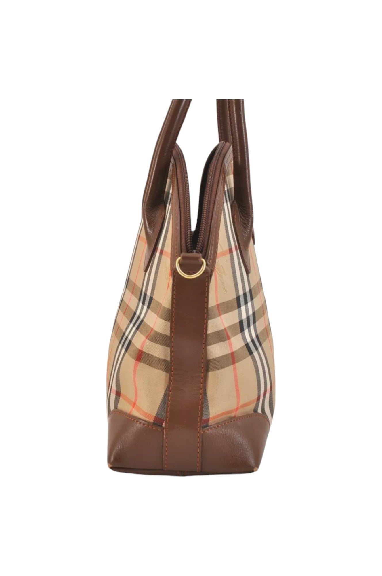 Burberry Nova Check Canvas Leather 2Way Hand Bag Beige Junk 8455K