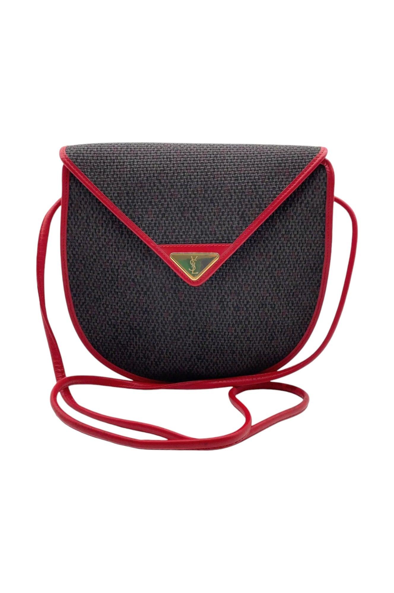 Saint Laurent Pochette Gray /Red Shoulder Bag NS080768