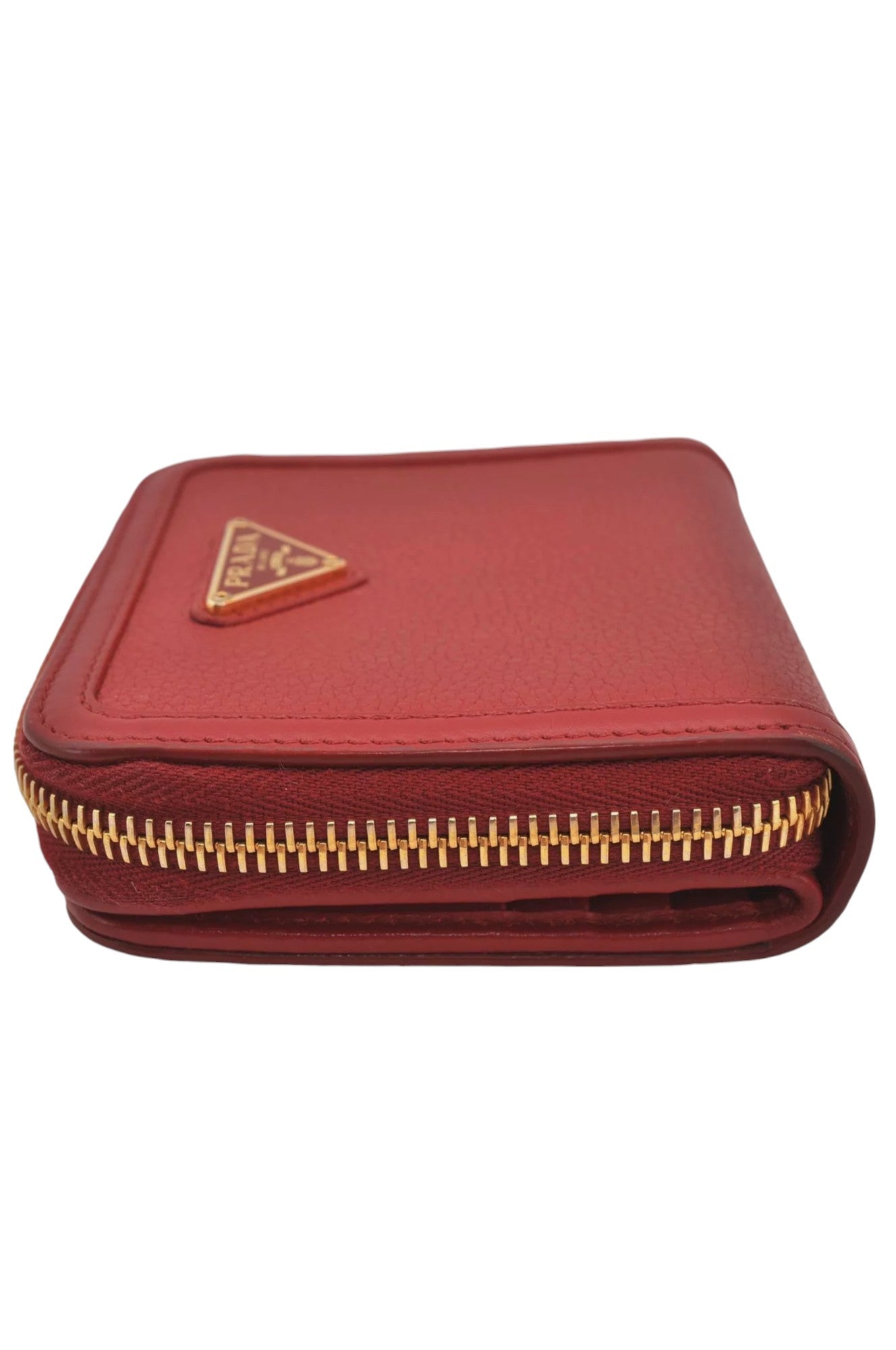 PRADA Vintage Leather Bifold Wallet Purse Red 8173K