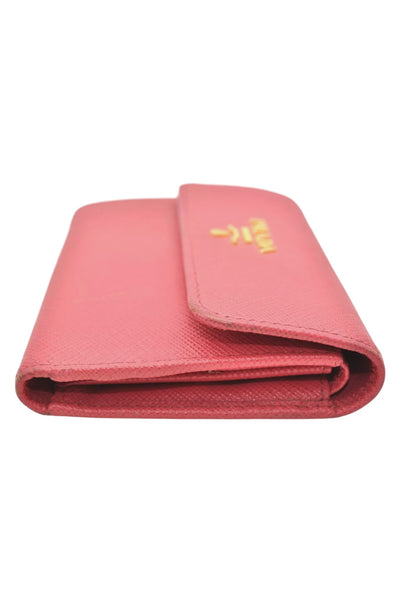 PRADA Vintage Saffiano Multic Leather Trifold Wallet Purse Pink 8195K