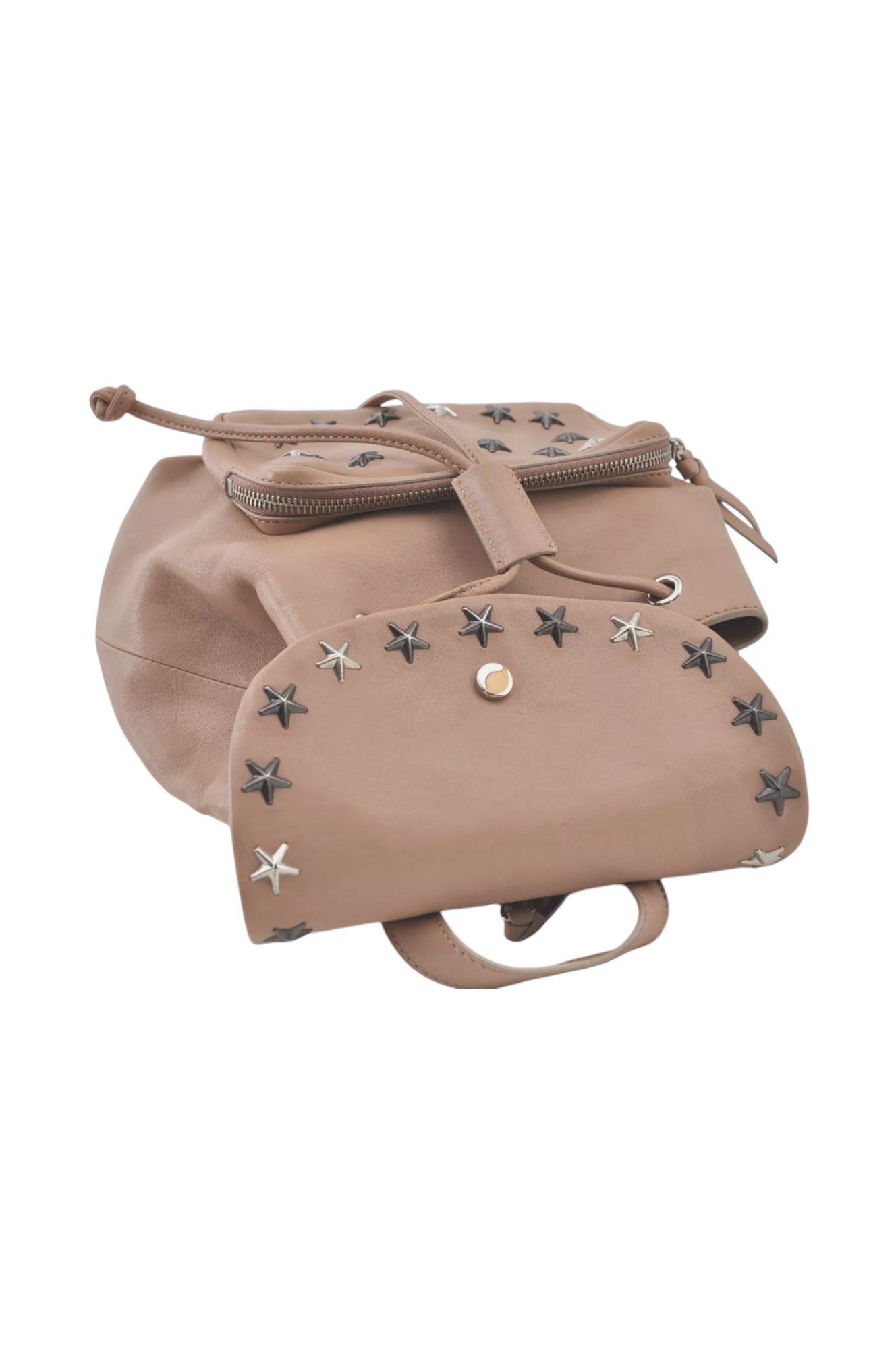 JIMMY CHOO Vintage Stella Star Studs Leather Backpack Pink Beige 7492K