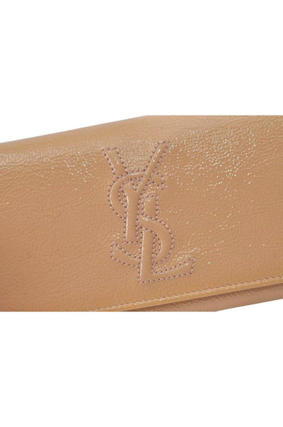 YVES SAINT LAURENT Long Wallet Purse Enamel 271149 Beige Box 8811K