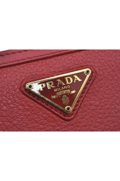 PRADA Vintage Leather Bifold Wallet Purse Red 8173K