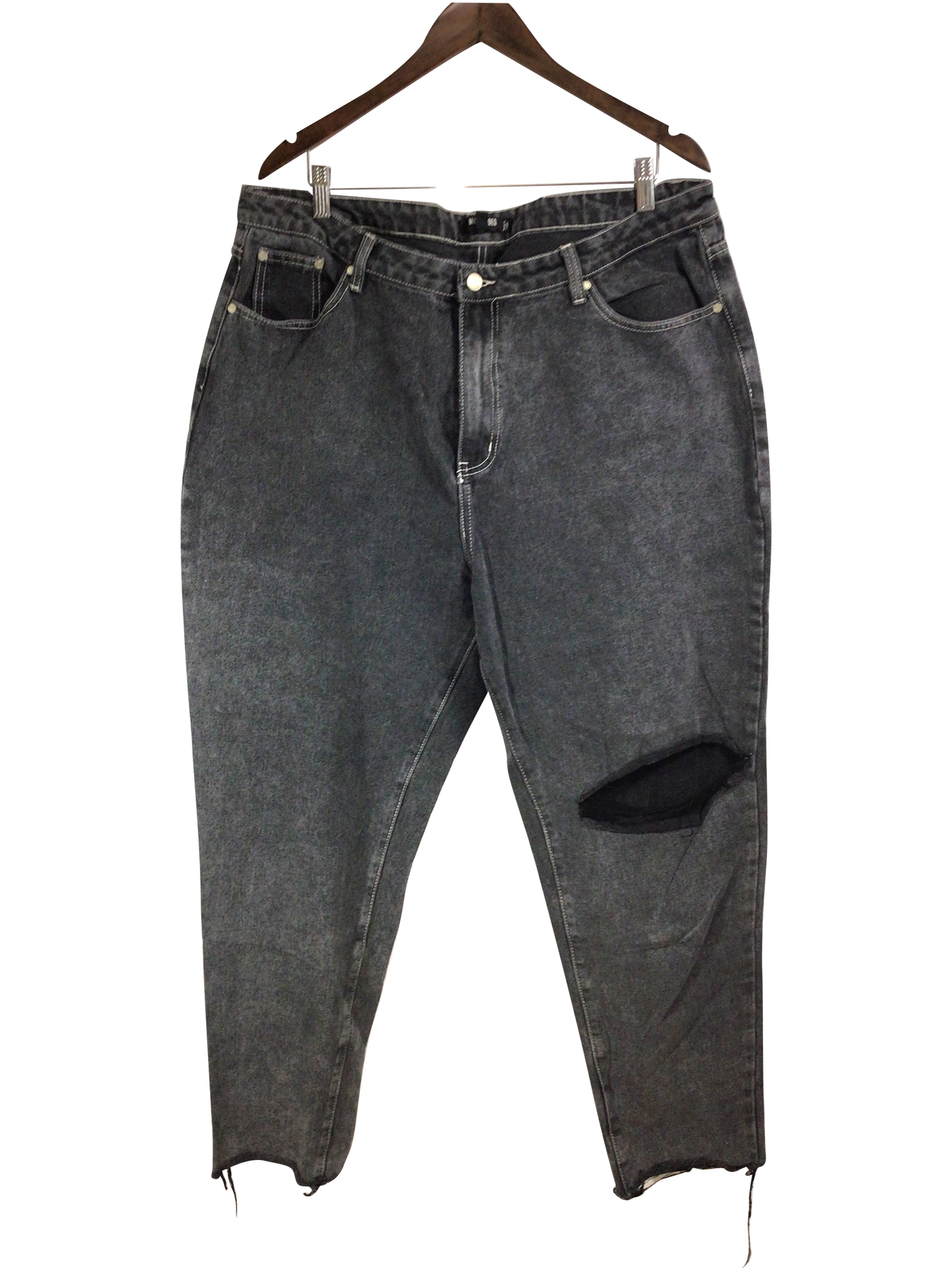 MISSGUIDED Women Straight-Legged Jeans Regular fit in Black - Size 18 | 11.69 $ KOOP