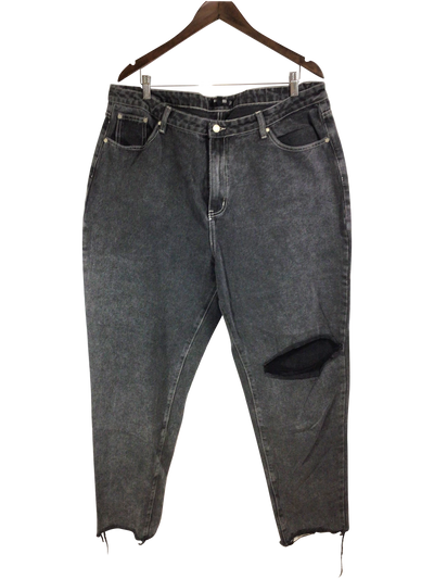 MISSGUIDED Women Straight-Legged Jeans Regular fit in Black - Size 18 | 11.69 $ KOOP