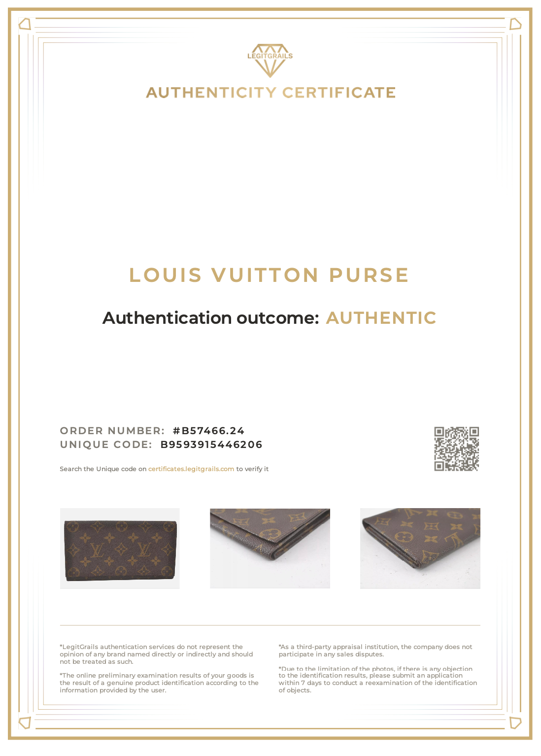 Louis Vuitton Monogram Porte Yen Long Wallet Purse M61820 LV 7994K