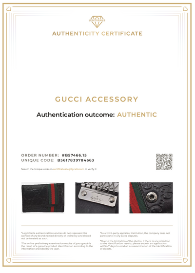 GUCCI Web Sherry Line Guccissima 6 Hooks Key Case GG Leather Black 7855K