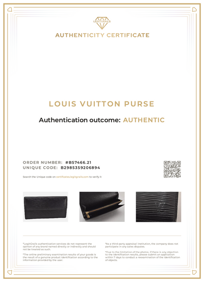 Louis Vuitton Epi Pochette Porte Monnaie Credit Wallet M63572 Black 8020K