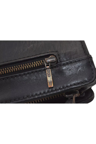 Authentic Burberrys Vintage Leather Clutch Hand Bag Purse Black 6538L