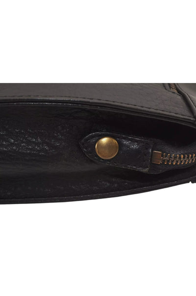 Authentic Burberrys Vintage Leather Clutch Hand Bag Purse Black 6538L