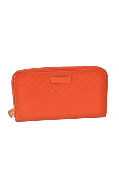 Authentic GUCCI Micro Guccissima Leather Long Wallet Purse 449391 Orange 6273L