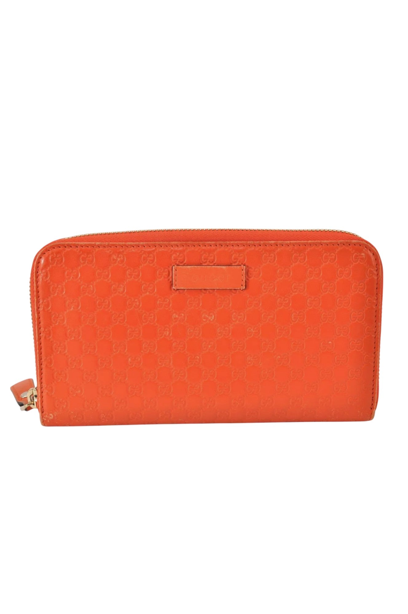 Authentic GUCCI Micro Guccissima Leather Long Wallet Purse 449391 Orange 6273L