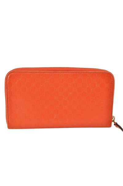 Authentic GUCCI Micro Guccissima Leather Long Wallet Purse 449391 Orange 6273L