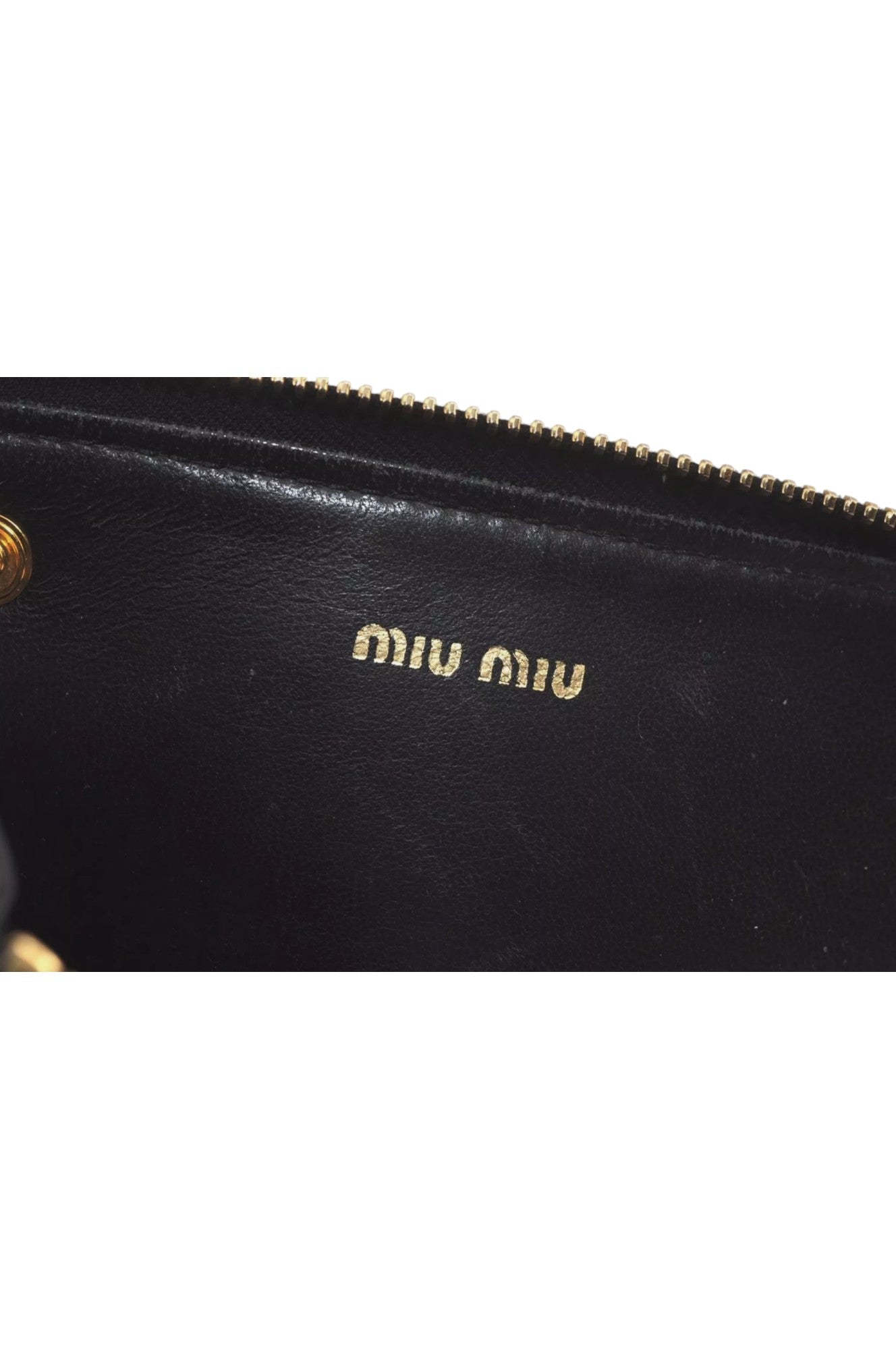 Authentic MIU MIU Vintage Matelasse Leather Coin Case Purse Black 8330L