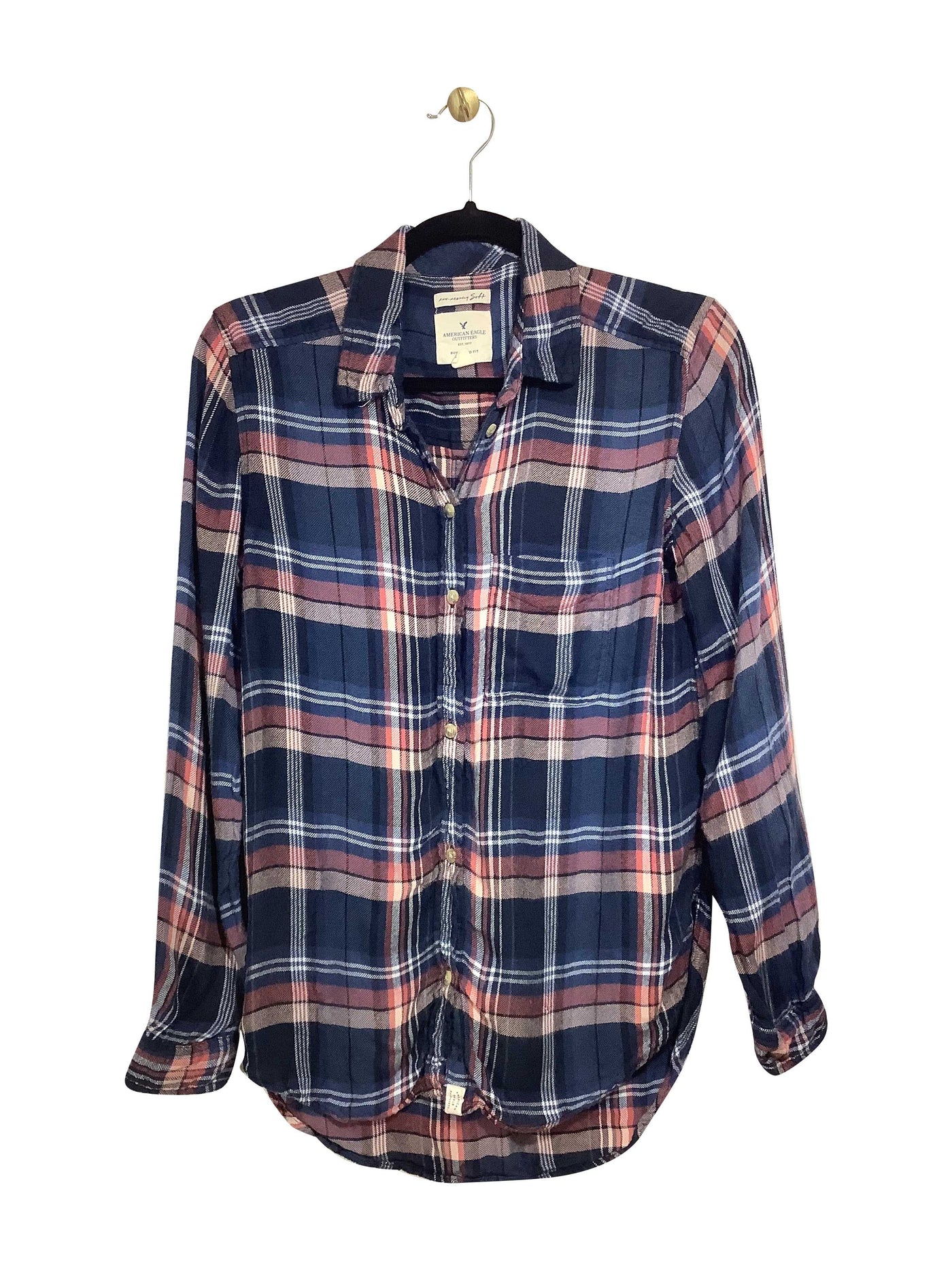 AMERICAN EAGLE Regular fit Button-down Top in Blue - Size XS | 7.99 $ KOOP